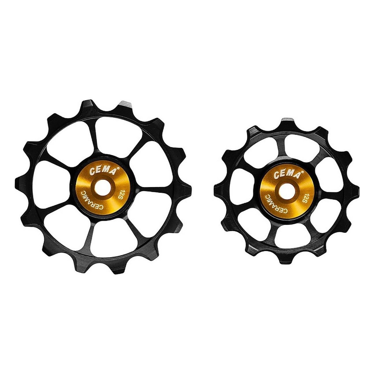 Rouleaux de dérailleur Cema Shimano 105/Ultegra 12-14T en céramique noirs - 1