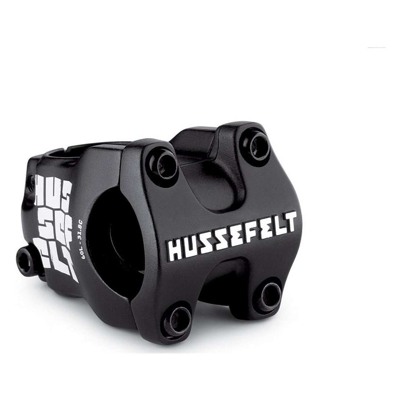 Hussefelt 60mm 0° Handlebar Stem, 7075 Aluminum, Matte Black, 31.8mm - 1