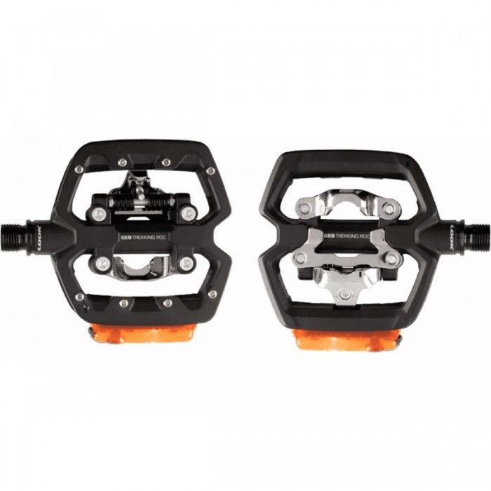 Geo Trekking Roc Vision Black Pedals with Rechargeable USB Lights for Citybike 2020 - 1