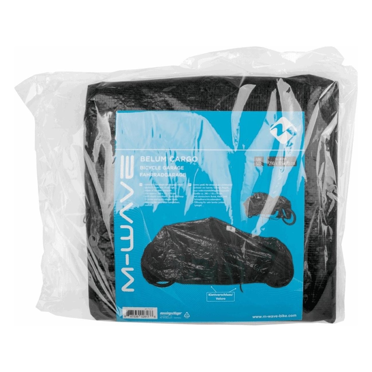 Funda para Bicicleta Cargo M-Wave 290x135x70 cm Negra en Tarpaulin Resistente - 3