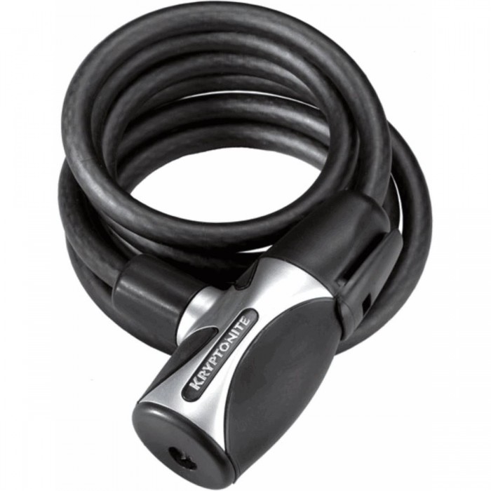 Candado Espiral Kryptoflex 10mm con Llave, 1800mm, Negro - Seguridad y Práctica para Bicicletas - 1