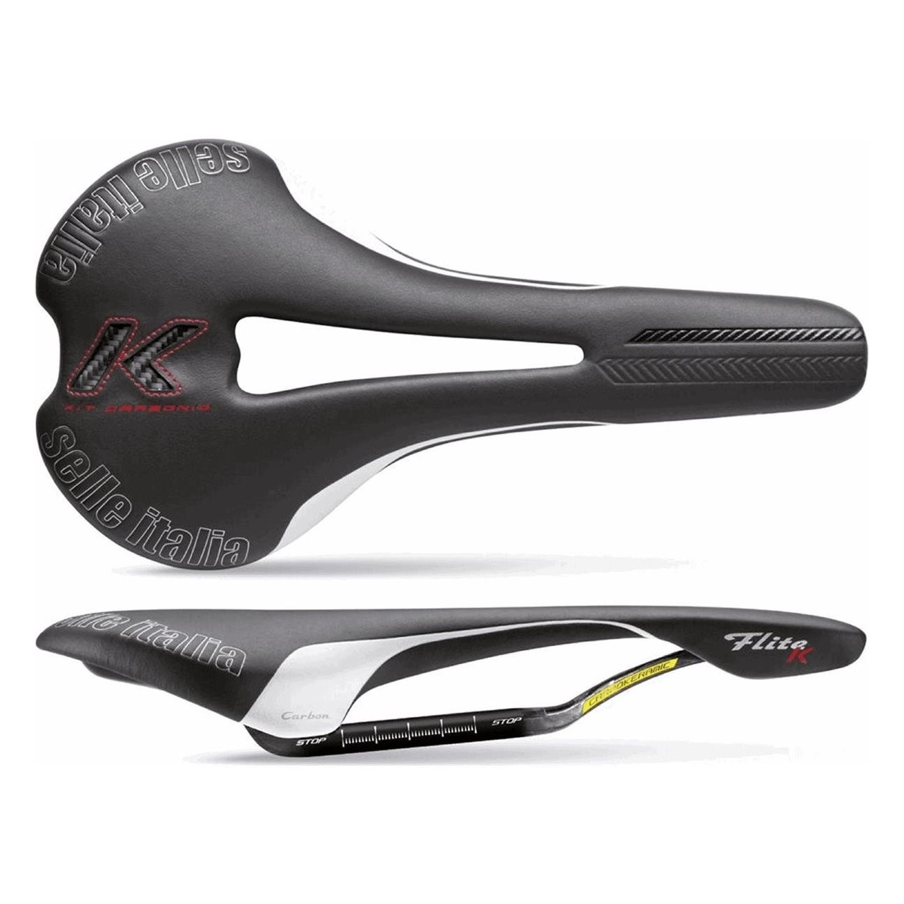 Sella Flite Flow Racing in Carbonio 145x275mm, Nero, 176g - Leggera e Performante - 1 - Selle - 8030282444706