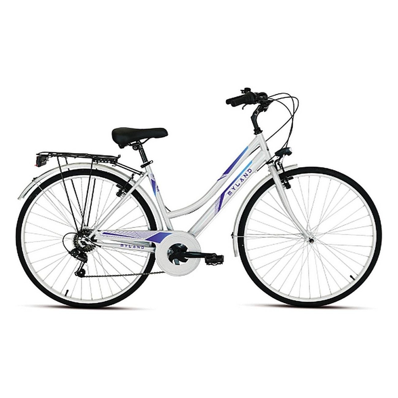 Bicicletta City Donna MYLAND 28' Grigia-Blu con Cambio Shimano 7V, Taglia M - 1 - City - 8059796061391