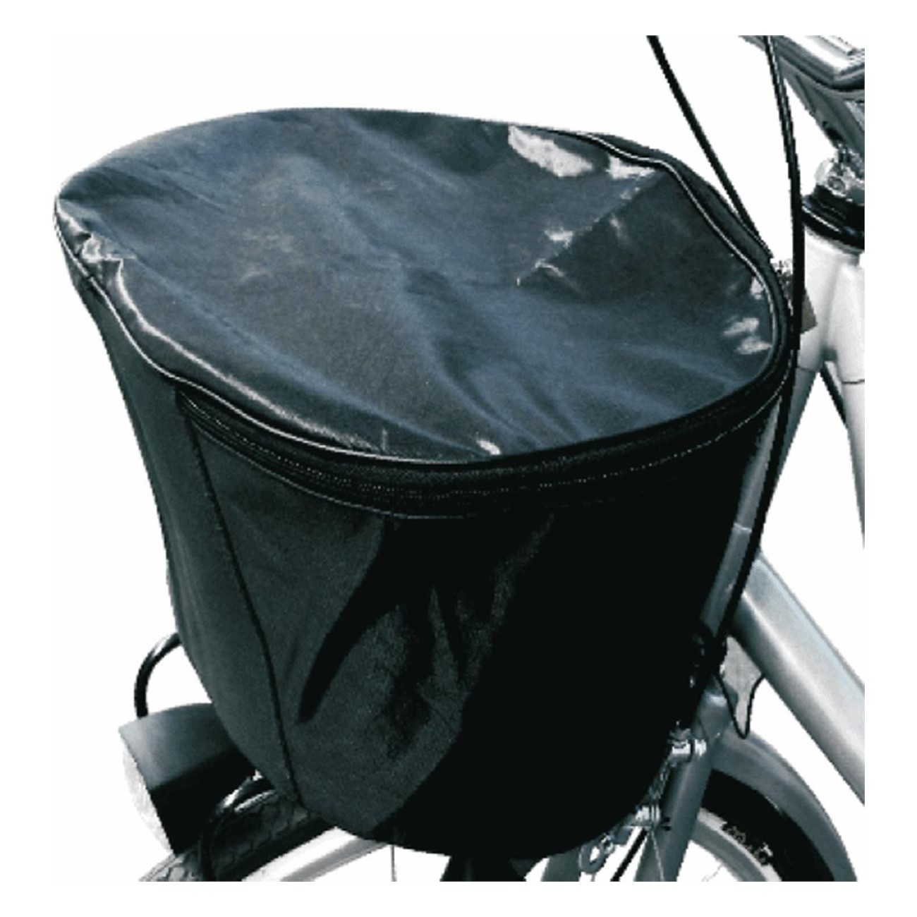 Black Nylon Basket Cover with Zip for Oval Baskets - Protection & Style - 1