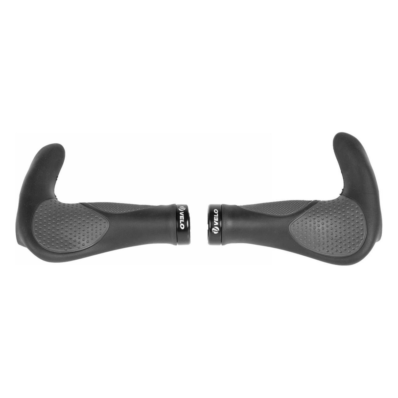 Coppia Manopole Ergonomiche VELO Ergogel D3 con Gel, 138 mm, Nero/Grigio - 1 - Manopole - 0887539037864