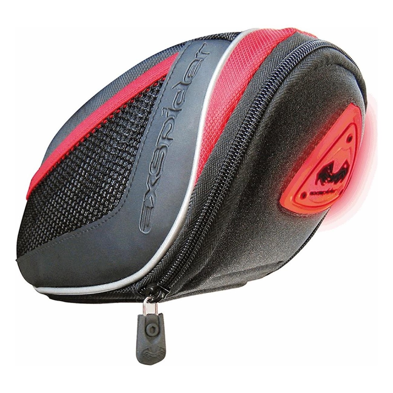 1.8L Underseat Bag with Integrated LED Black/Red - EXSPIDER - 1