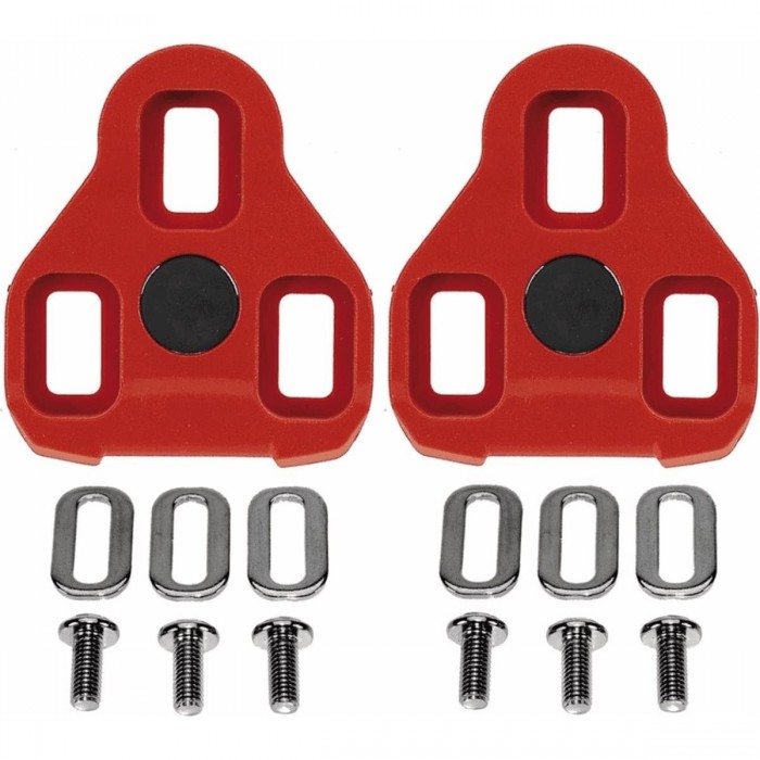 Exustar E-ARC10 Red 7° Cleats for Road Bikes, Compatible with Look Keo - 1