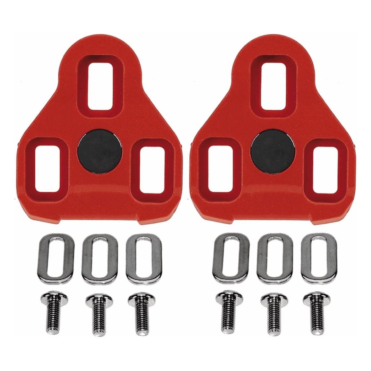 Exustar E-ARC10 Red 7° Cleats for Road Bikes, Compatible with Look Keo - 1