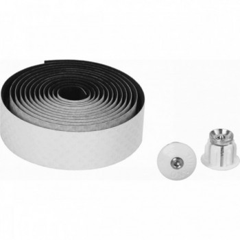 White Silva Mio Handlebar Tape in Polyurethane with Expansion Plugs for Bike - 1