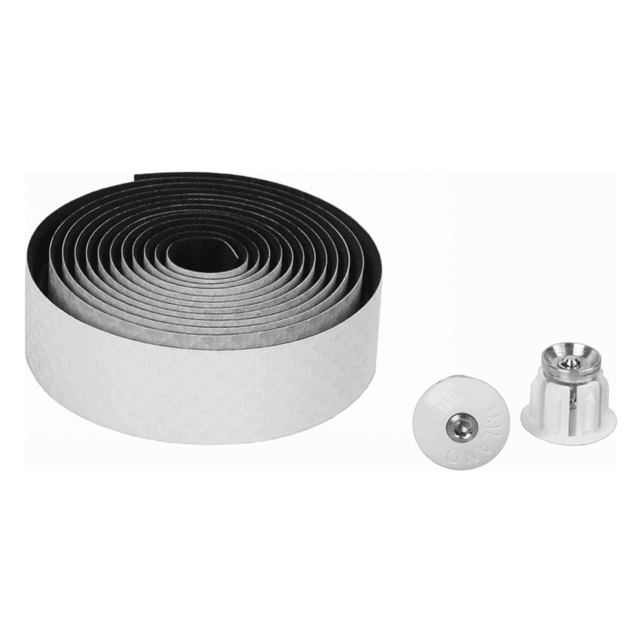 White Silva Mio Handlebar Tape in Polyurethane with Expansion Plugs for Bike - 1