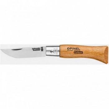 Opinel Classic Knife No.3 with 4 cm Carbon Steel Blade and Beech Handle - 1