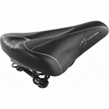 Citybike Tiger Black Saddle with Springs, Comfort & Durability, 270x175 mm - 1