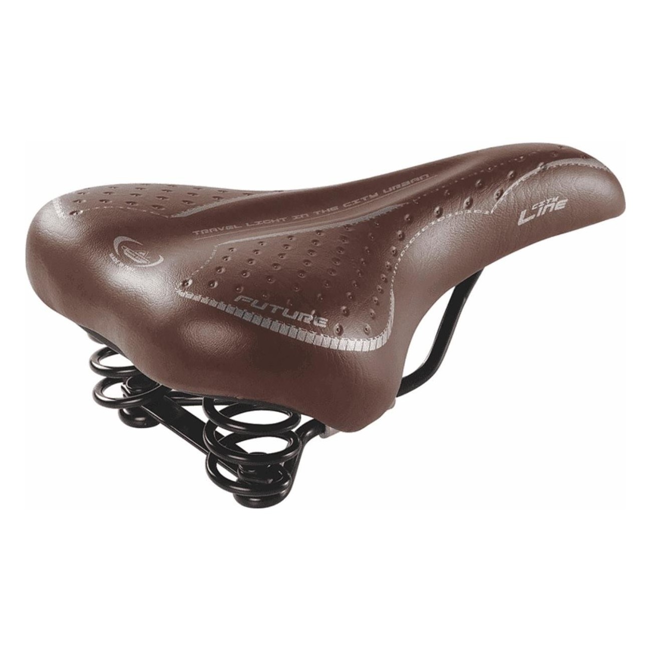 Citybike Future Man Brown Saddle with Springs and FLEX PU Padding 250x190 mm - 1