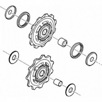 Paire de poulies de dérailleur Shimano Ultegra 6870/6800 Noir pour vélo de route - 1