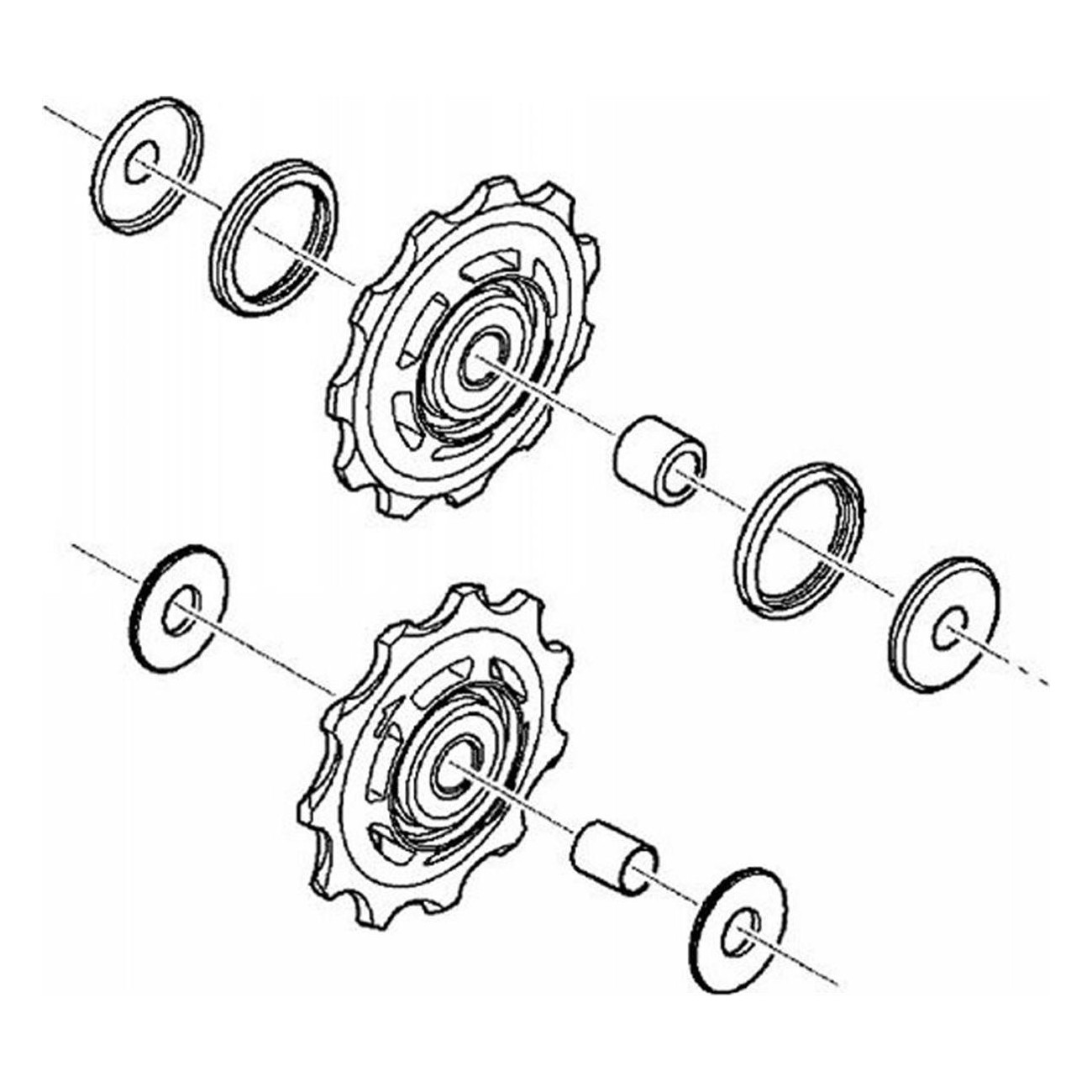 Paar Shimano Ultegra 6870/6800 Hinterrad-Schaltrollen Schwarz für Rennräder - 1