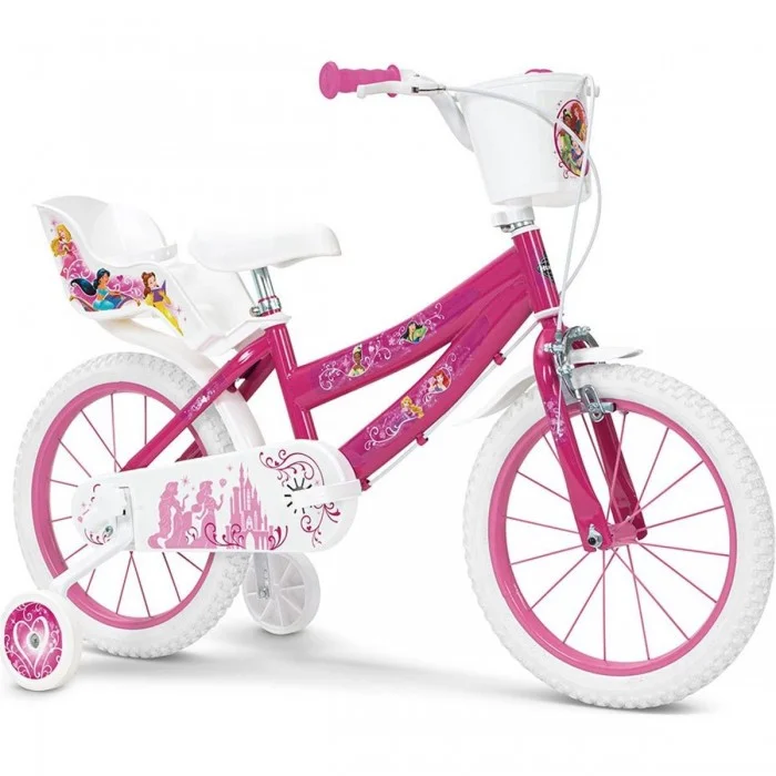 Disney Fahrrad Rosa 16' für Mädchen 4-7 Jahre mit Stützrädern und Luftreifen - 1