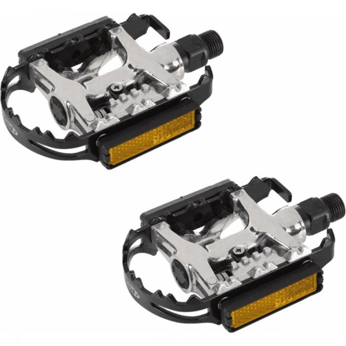 FPD NWL-273 Dual Function Pedals Compatible with Shimano - Black/Silver - 1