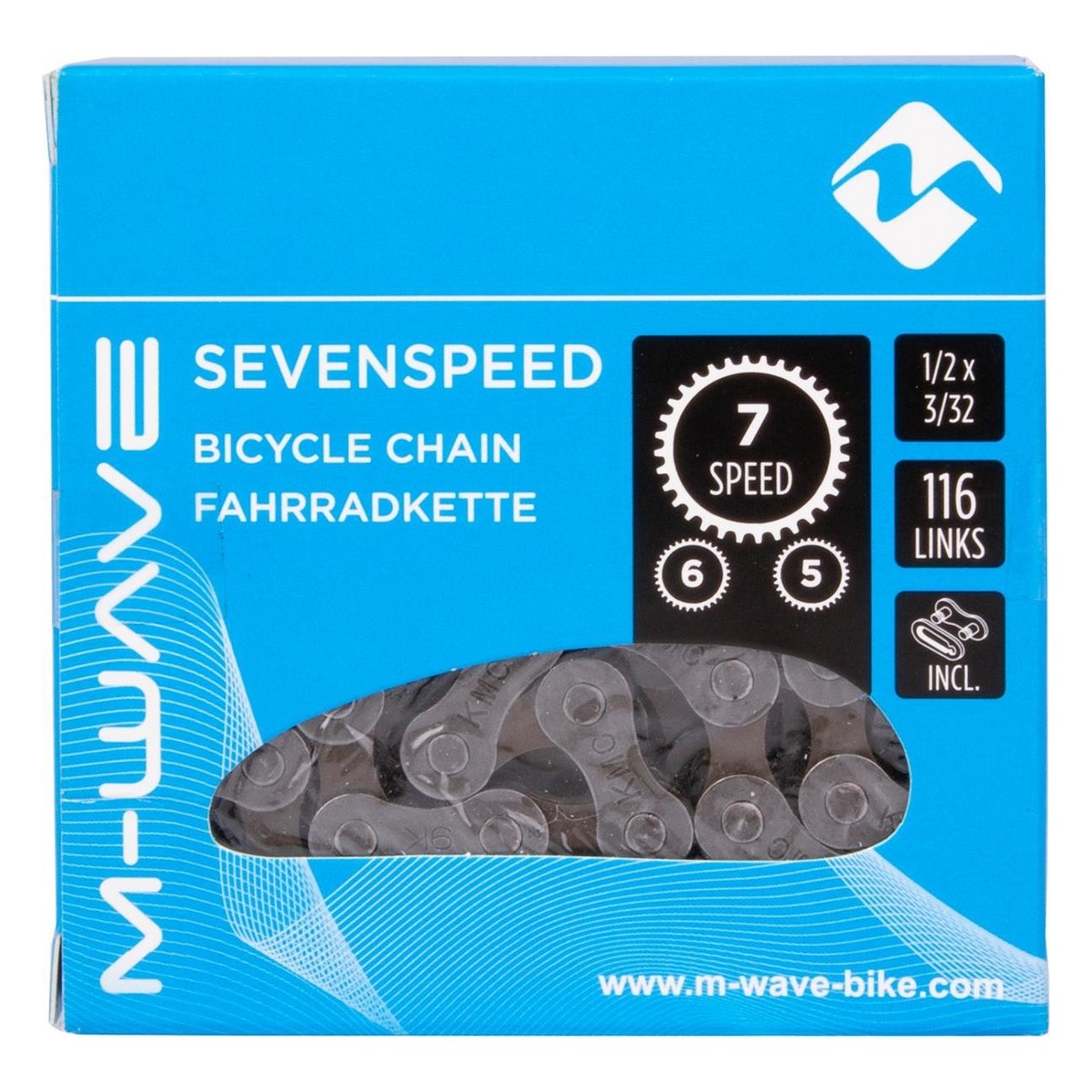 Chaîne de vélo M-WAVE Marron 116 maillons pour 7/6/5 vitesses avec maillon de verrouillage - 2