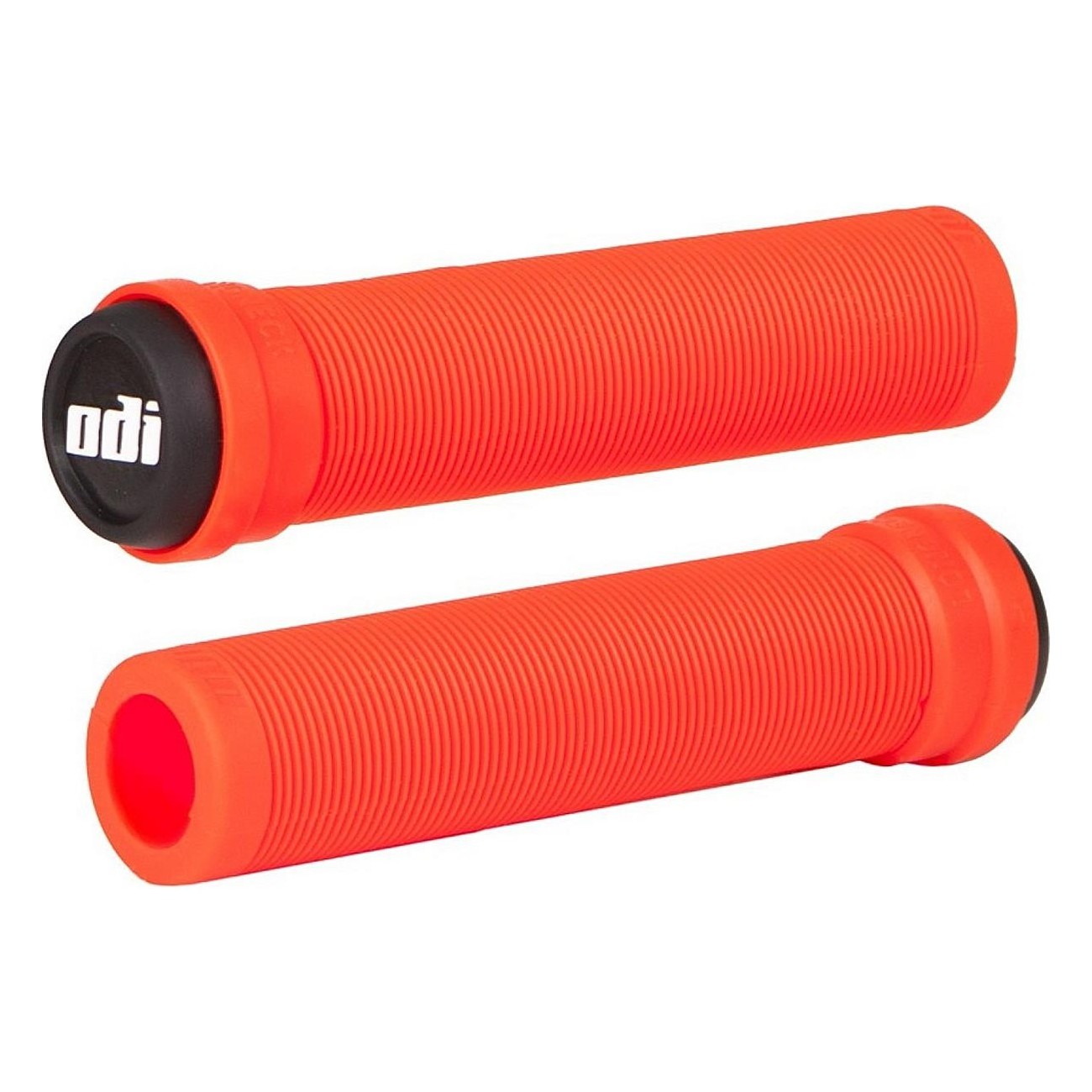 Manopole BMX Longneck SL Senza Flangia Rosso Fuoco 135mm - Design Classico a Costine e Mescola Soft per Comfort Superiore - 1 - 