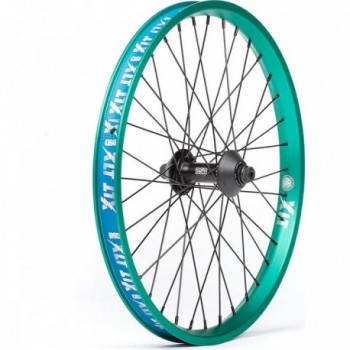 Vorderrad XLT Street Pro Teal mit schwarzem Naben - Leistung und Stil - 1