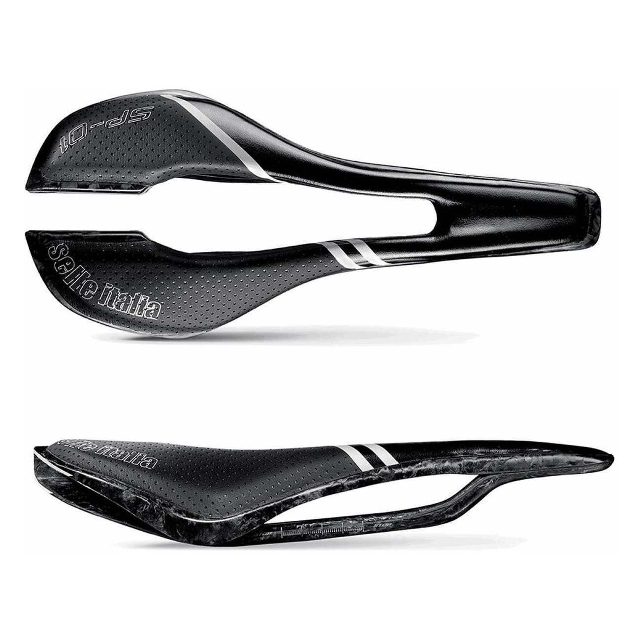 SP01 Tekno Superflow Saddle Black 130x286mm, 125g, Hi-Tech Carbon Rail - 1