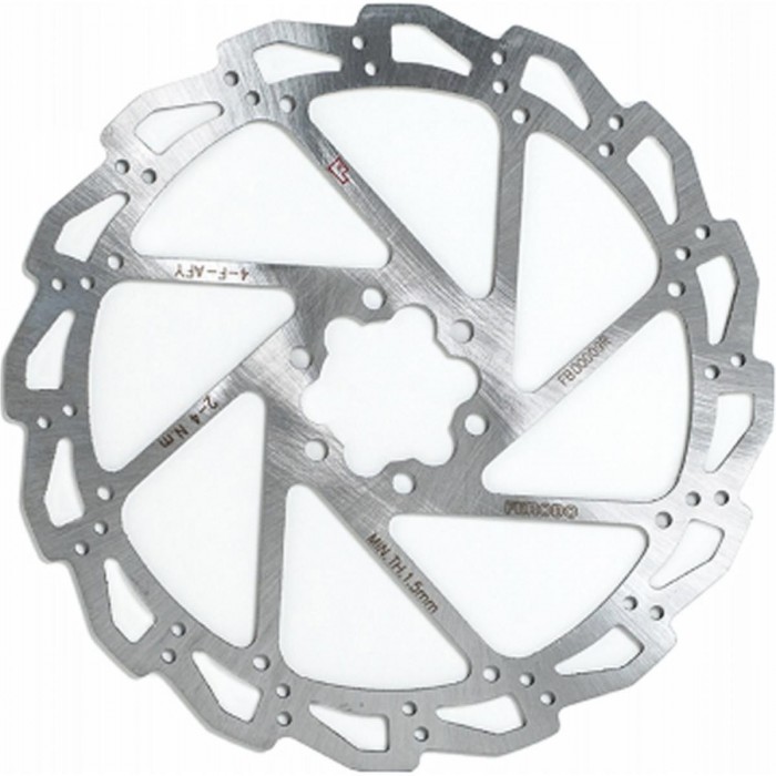 140mm 6-Hole Brake Disc in AISI420 Steel Silver, Thickness 1.8mm - 1