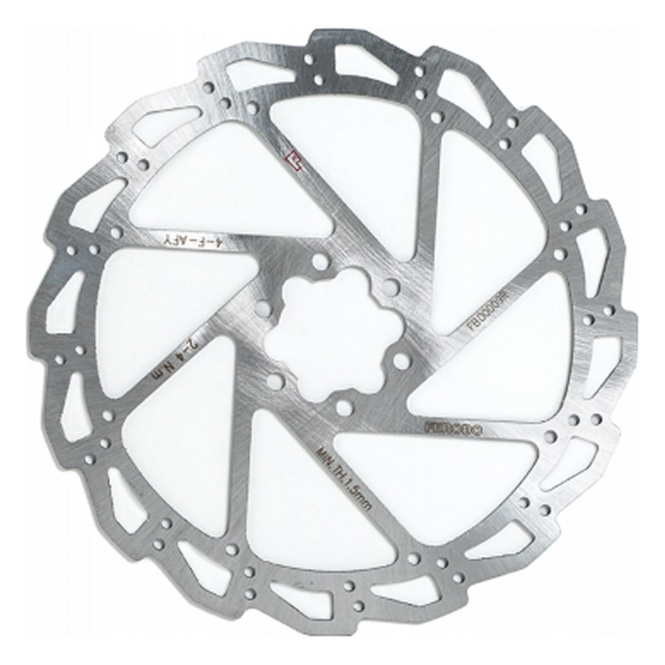 140mm 6-Hole Brake Disc in AISI420 Steel Silver, Thickness 1.8mm - 1