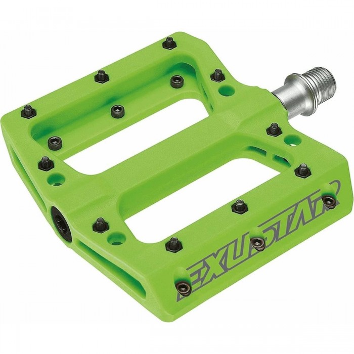 Exustar E-PB71 Flat MTB Pedale Grün 105x108mm aus Thermoplastik - 1