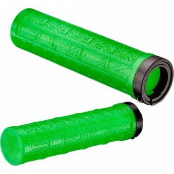 GRIZIPS Neon Green Dual Density Lock-On SUPACAZ Bike Grips - 1