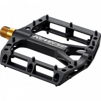 MTB Pedals Reverse Black One Titanium Black - Flat and Lightweight Design - 1