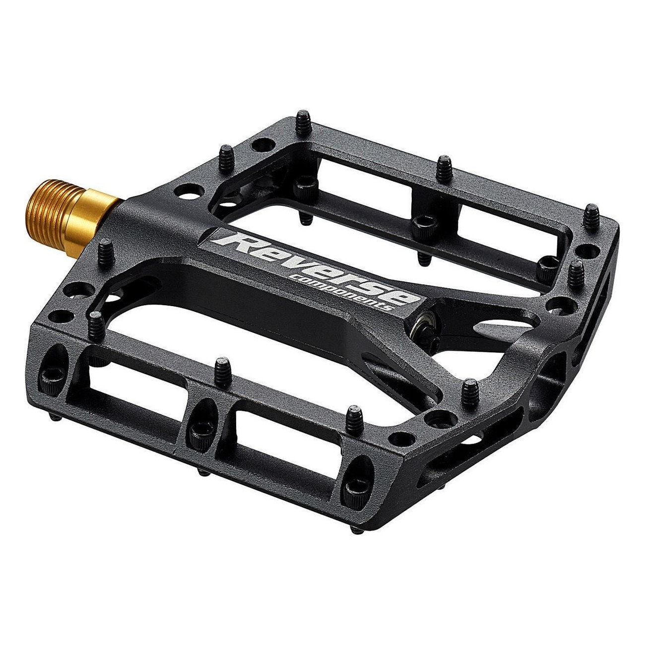 MTB Pedals Reverse Black One Titanium Black - Flat and Lightweight Design - 1