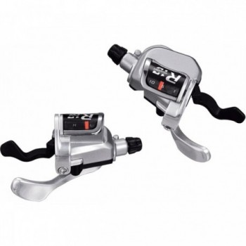 3x10V Road Shifter in Black/Silver Aluminum Compatible with Shimano - microSHIFT - 1