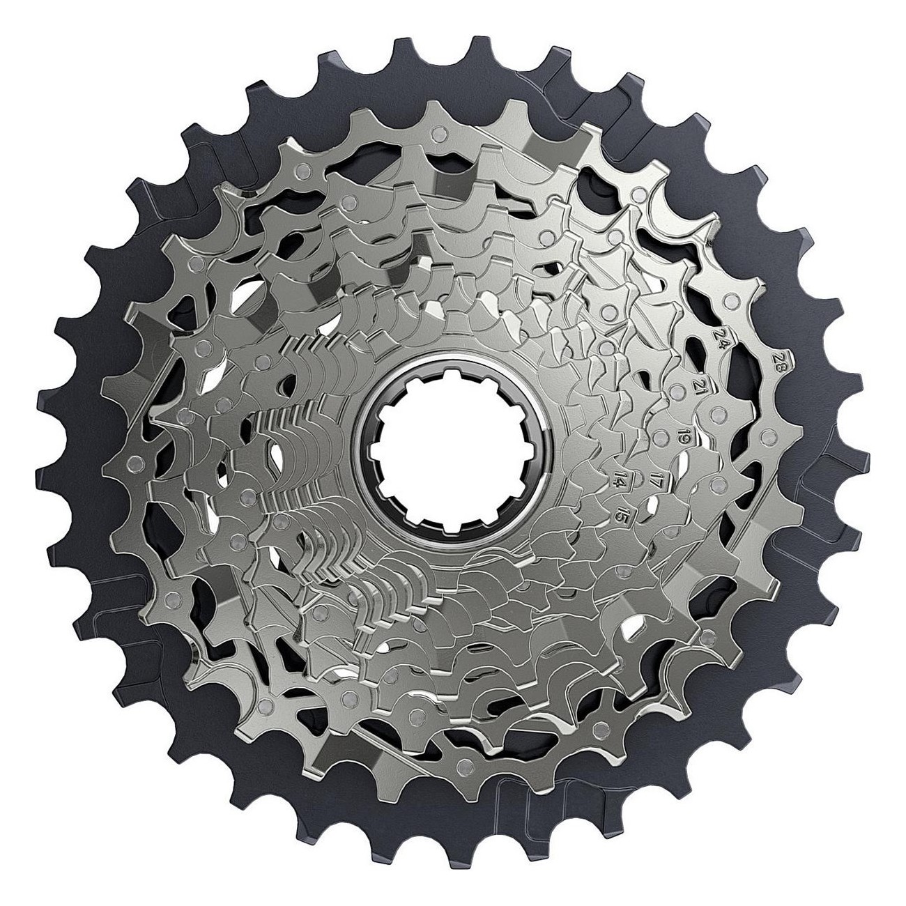 Cassette SRAM Force XG-1270 12 Velocidades 10-33T Plata con Tecnología X-Range - 1