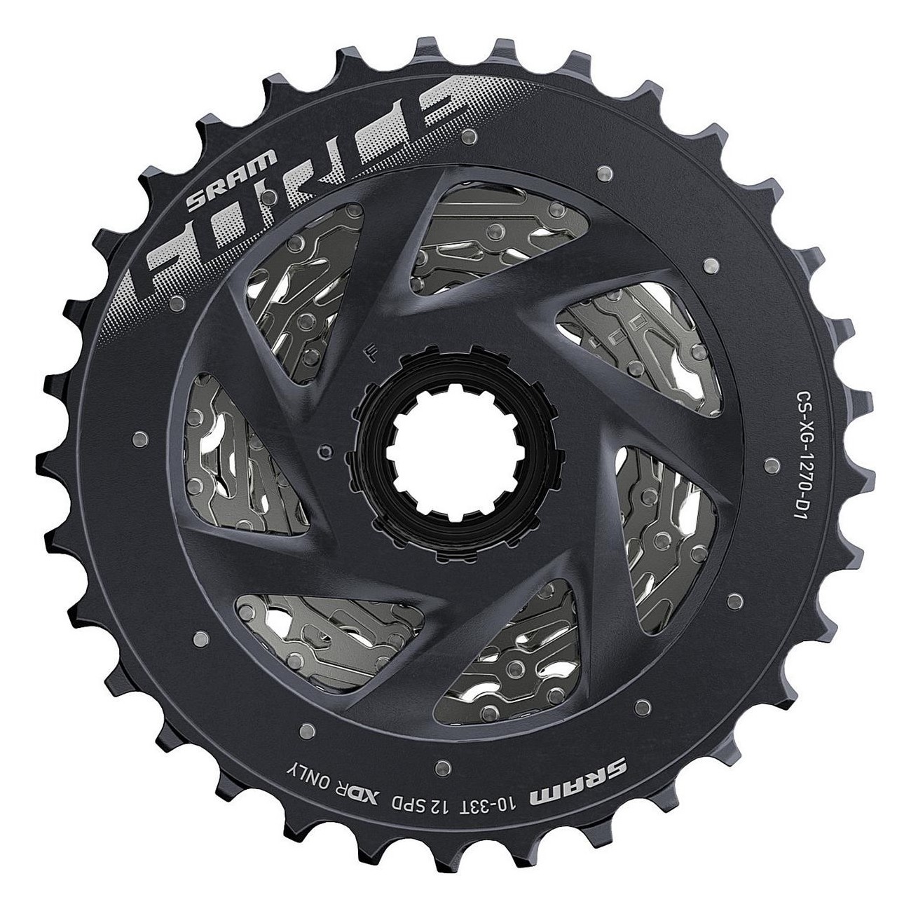 Cassetta SRAM Force XG-1270 12 Velocità 10-33T Argento con Tecnologia X-Range - 2 - Cassette - 0710845865176