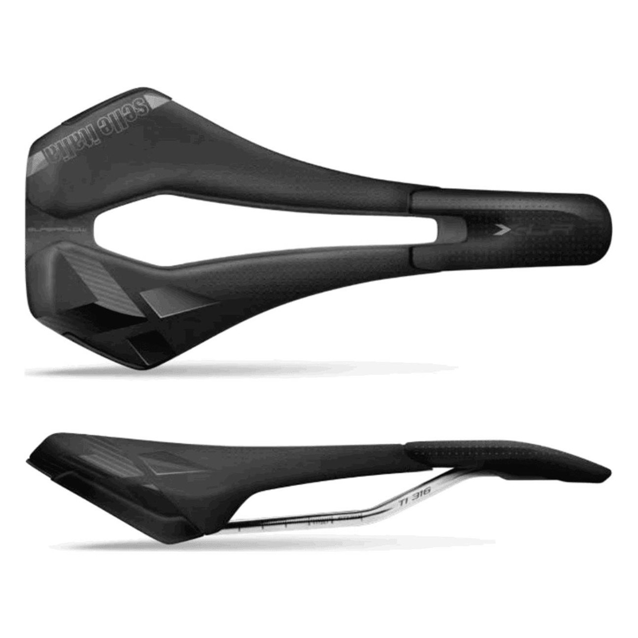 X-LR Superflow Saddle Black 131x266mm S3 FibraTek TI 316, 165g - Performance & Comfort by selleItalia - 1