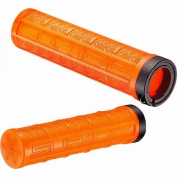 GRIZIPS Neon Orange Grips with Dual Density Lock for Comfort and Safety - 1