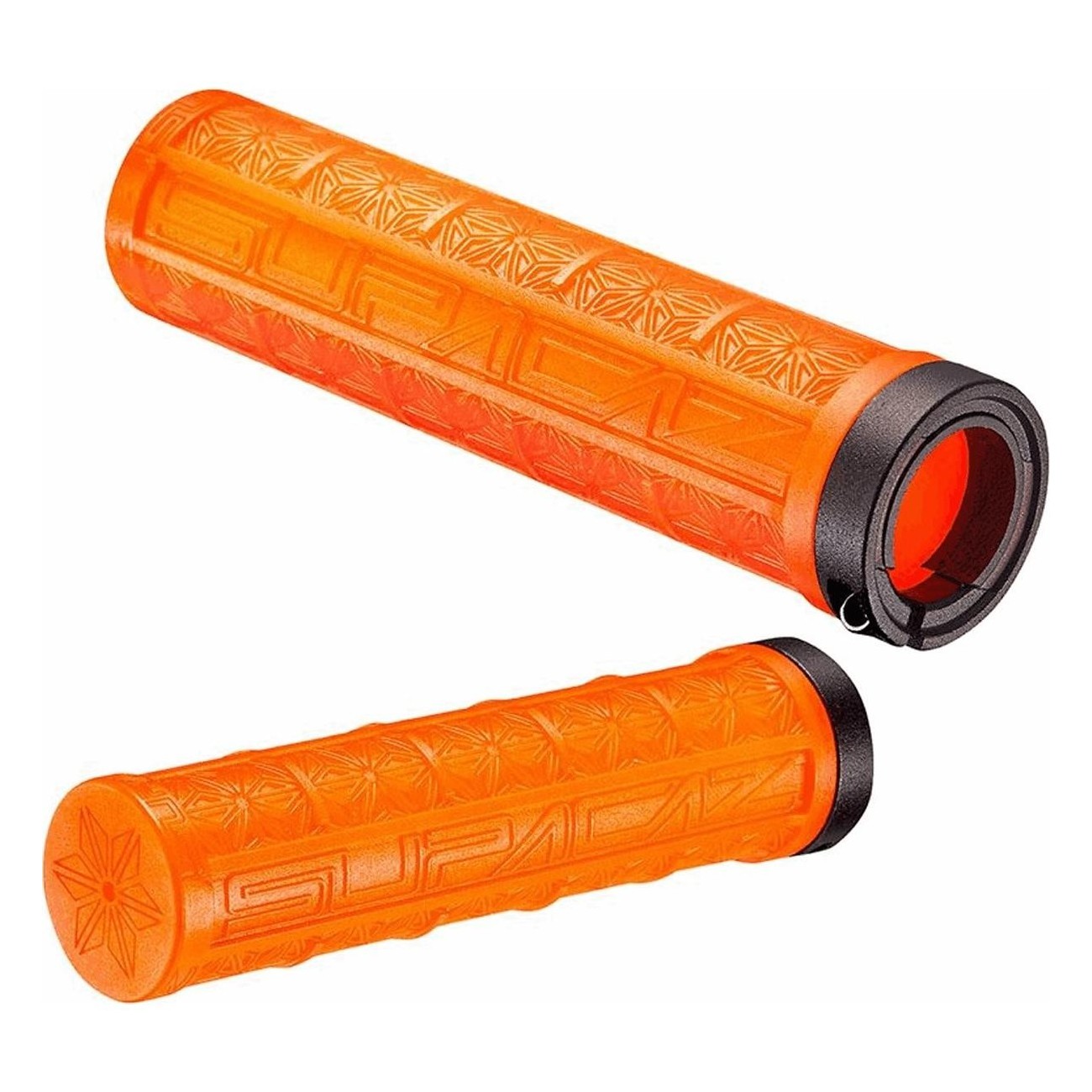 GRIZIPS Neon Orange Grips with Dual Density Lock for Comfort and Safety - 1