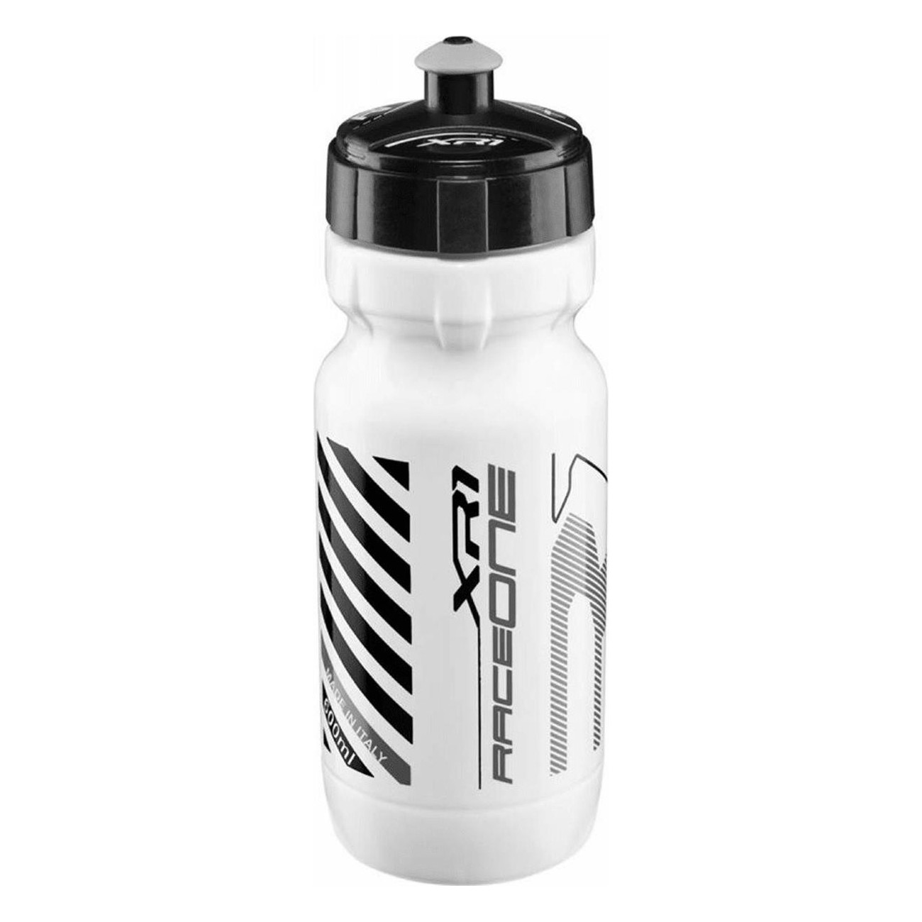 XR1 600ml White/Black Water Bottle with RaceOne Cap for Sports and Adventure - 1