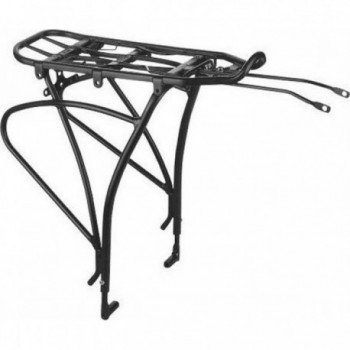 Black Aluminum Rear Rack for 24-28' Bikes with Disc Brake, Side Support - 1