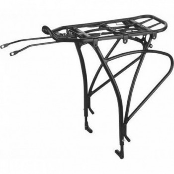 Black Aluminum Rear Rack for 24-28' Bikes with Disc Brake, Side Support - 2