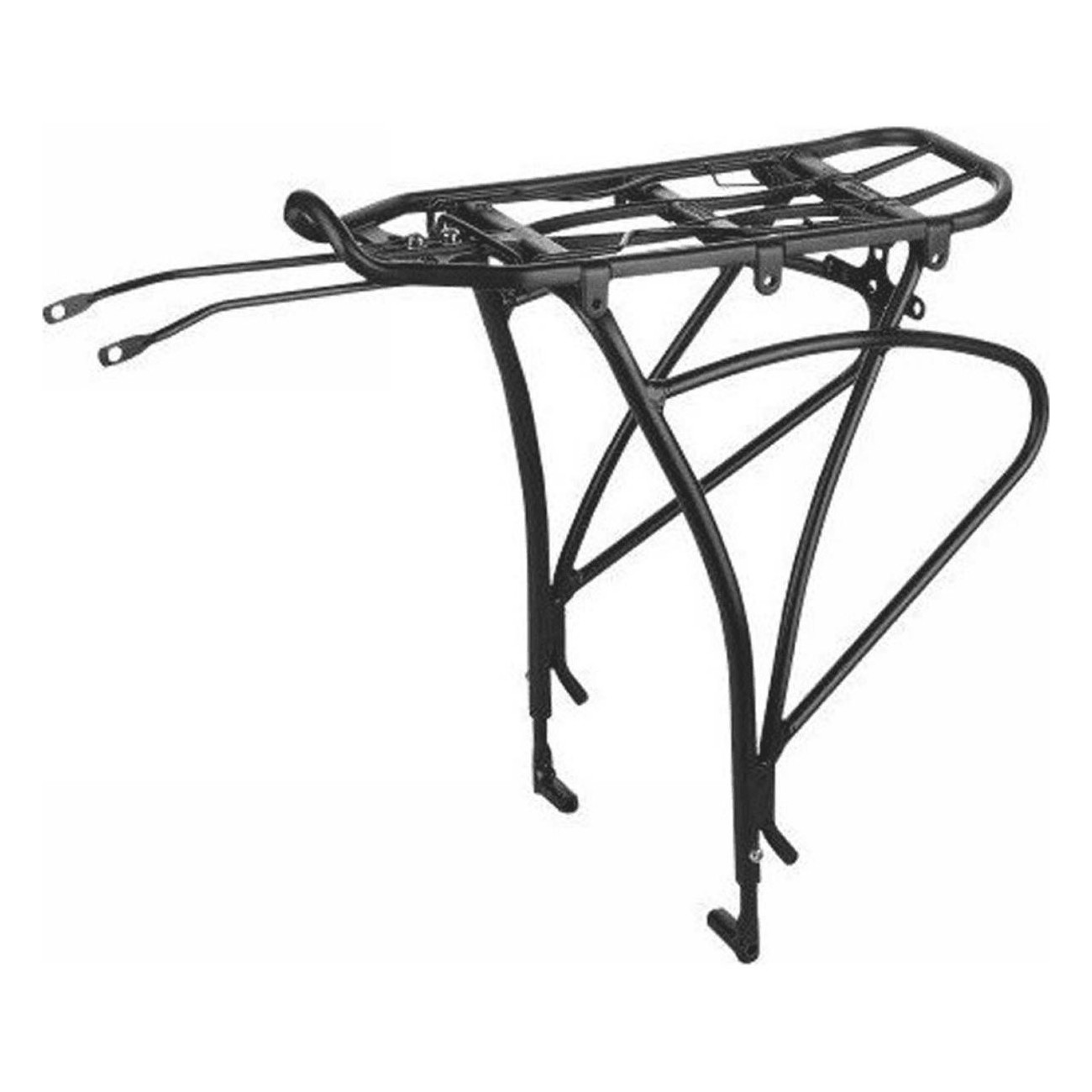 Black Aluminum Rear Rack for 24-28' Bikes with Disc Brake, Side Support - 2