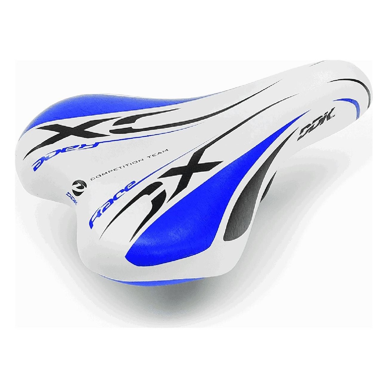 MTB XC Race Saddle for Kids 20/24' White/Blue Steel and Skay - 1