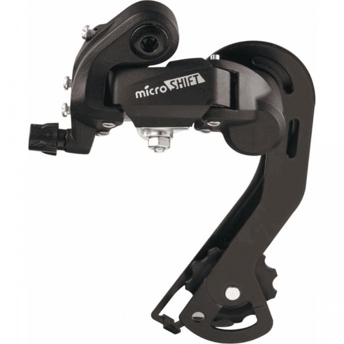 Cambio MTB 2/3x6/7V microSHIFT, Gabbia Lunga in Acciaio e Resina, 32D, Compatibile SHIMANO, Nero - 1 - Cambio posteriore - 80055