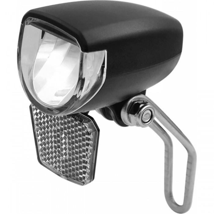 Lumière Avant Dynamo Noire Halogène 25 Lux avec Catadioptre pour Vélo 6V/2.4W-3W - 1