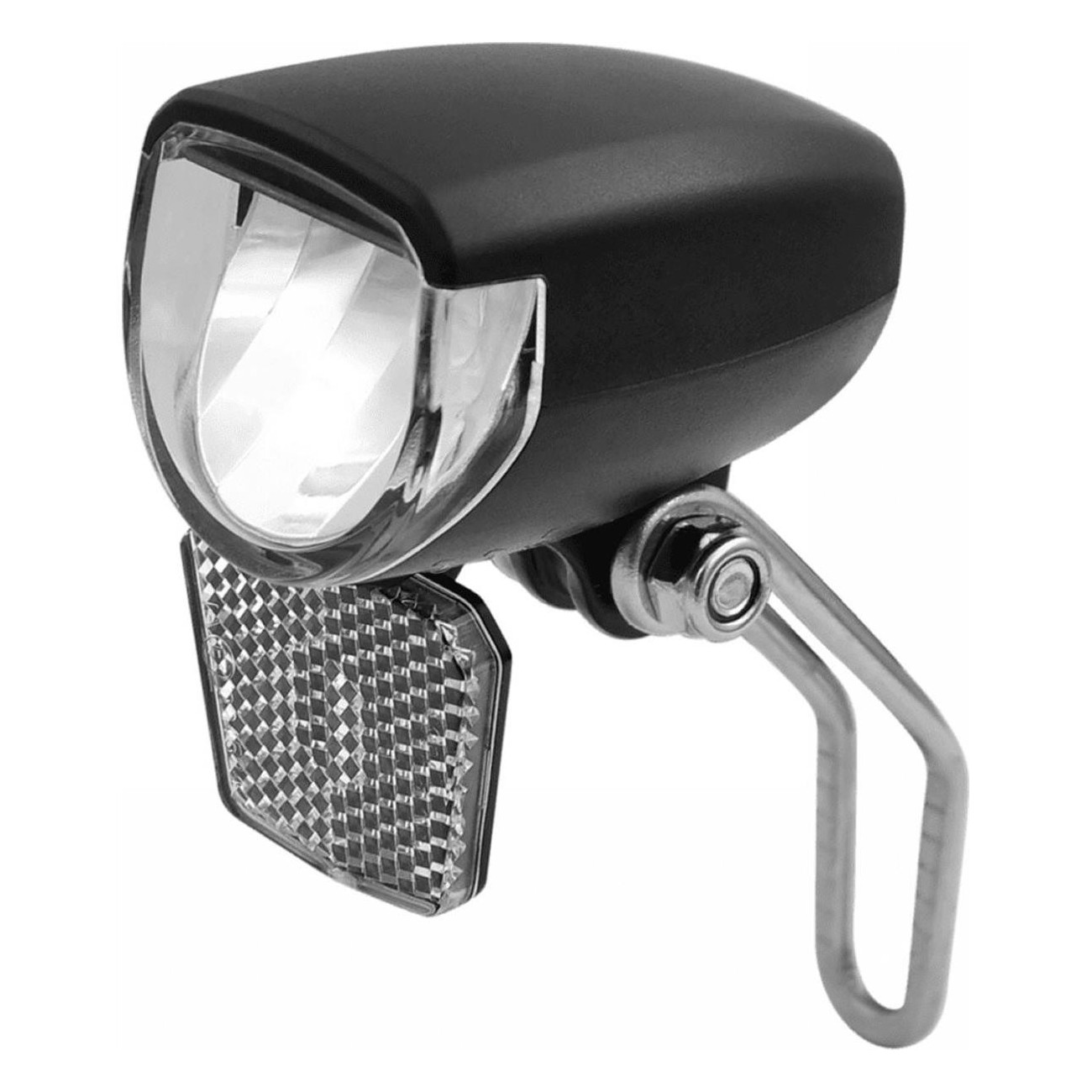 Luce Anteriore Dinamo Nero Alogeno 25 Lux con Catarifrangente per Bicicletta 6V/2.4W-3W - 1 - Luci - 8053329965217