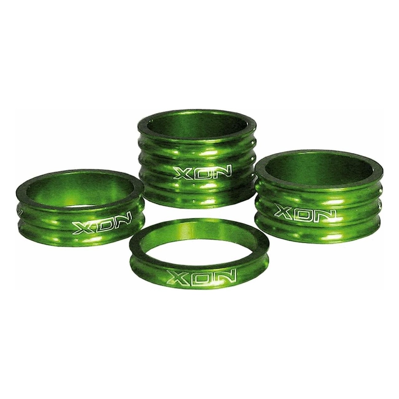 Kit d'Espacement de Guidon 28,6mm en Aluminium Vert - 4 Pièces XON - 1