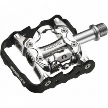 EXUSTAR E-PM86 MTB Pedal in Black Aluminum, Dual Function, 105x66mm, 320g - 1