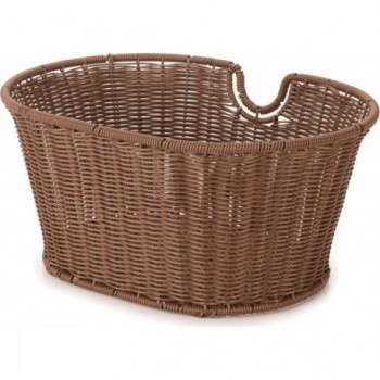 Panier Avant Ovale en Fer Plastifié Marron 39x29x18 cm pour Vélo - 1