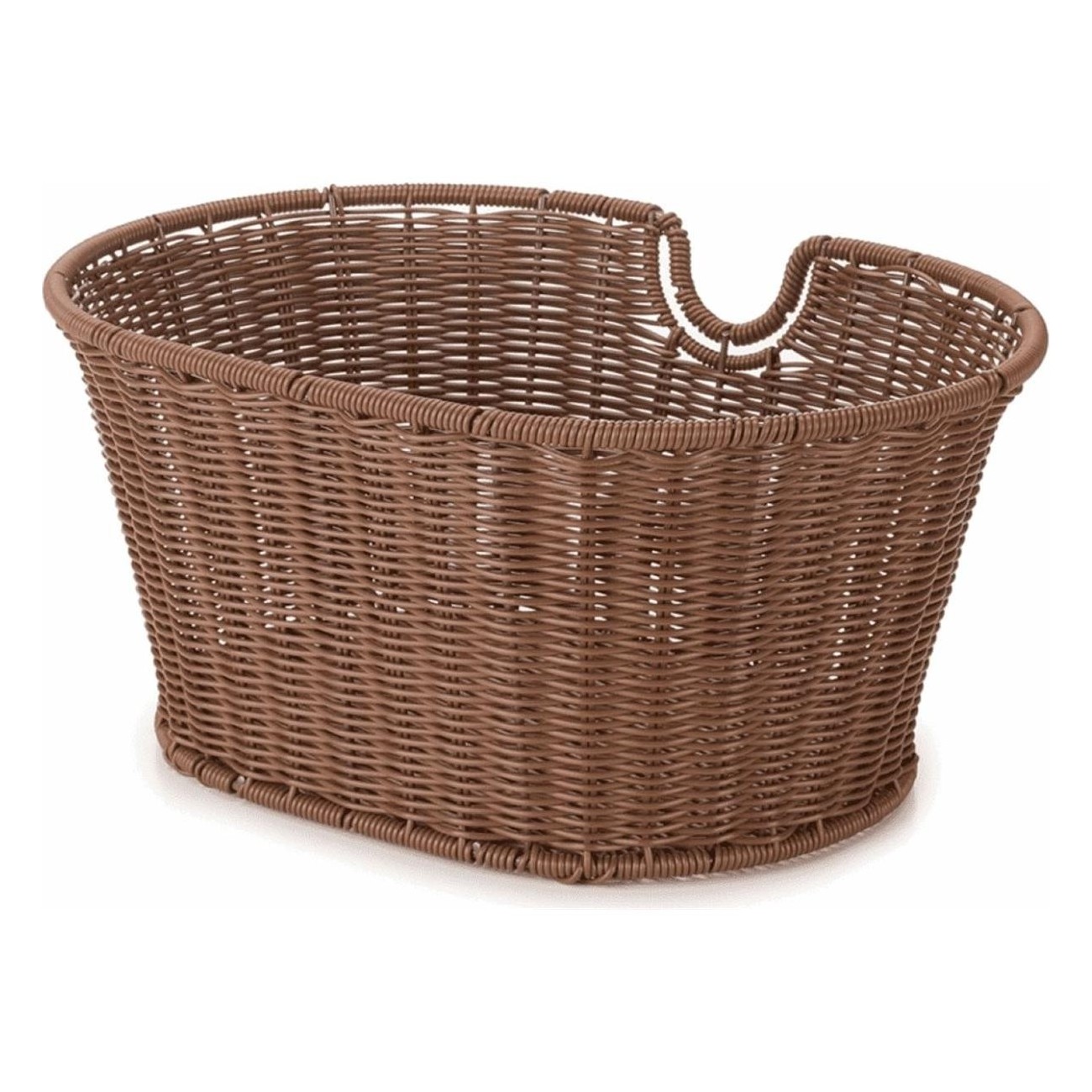 Panier Avant Ovale en Fer Plastifié Marron 39x29x18 cm pour Vélo - 1