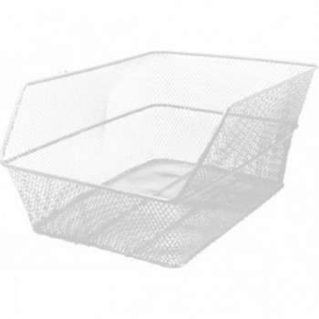 White Iron Rear Basket 38x29x18 cm with Mounting Kit for Bicycle - 1